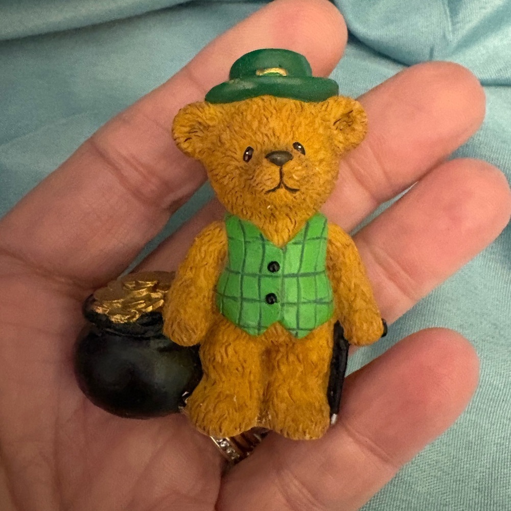 Vintage Leprechaun Teddy Bear Figurine - Picture 5 of 5